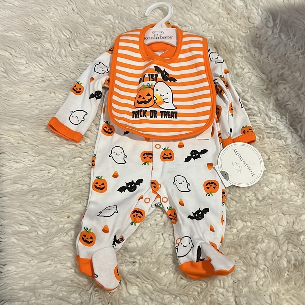 50%offw❤️ New my first Halloween trick treat 2pc outfit sleeper baby newborn